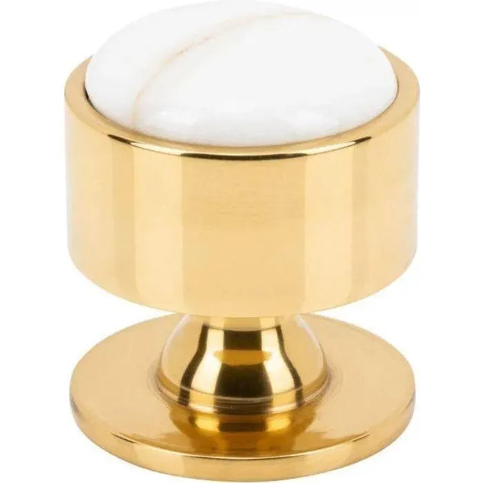 Vesta Fine Hardware - Firesky Calacatta Gold Knob - V7556PB | The Rug District
