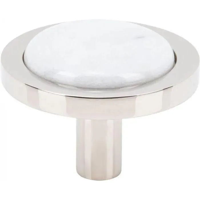 Vesta Fine Hardware - Firesky Carrara White Knob - V7583PN | The Rug District