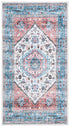 Washable Printed Rug WPR322K Turquoise / Red