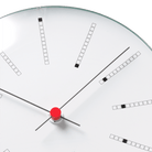 Arne Jacobsen Clocks 43630 Bankers Wall Clock in White/Black/Red