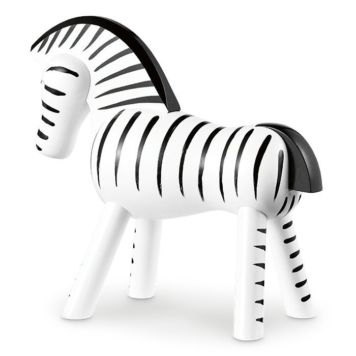 Kay Bojesen 39421 Zebra Wooden Figurine in Black/White