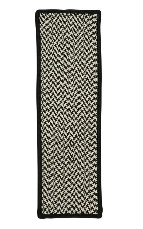 Outdoor Houndstooth Tweed Black Stair Tread (set 1