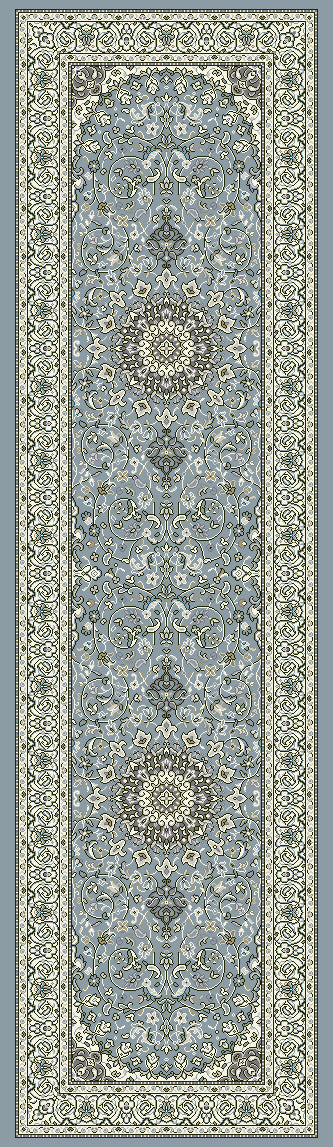 ANCIENT GARDEN 57119 STEEL BLUE/CREAM