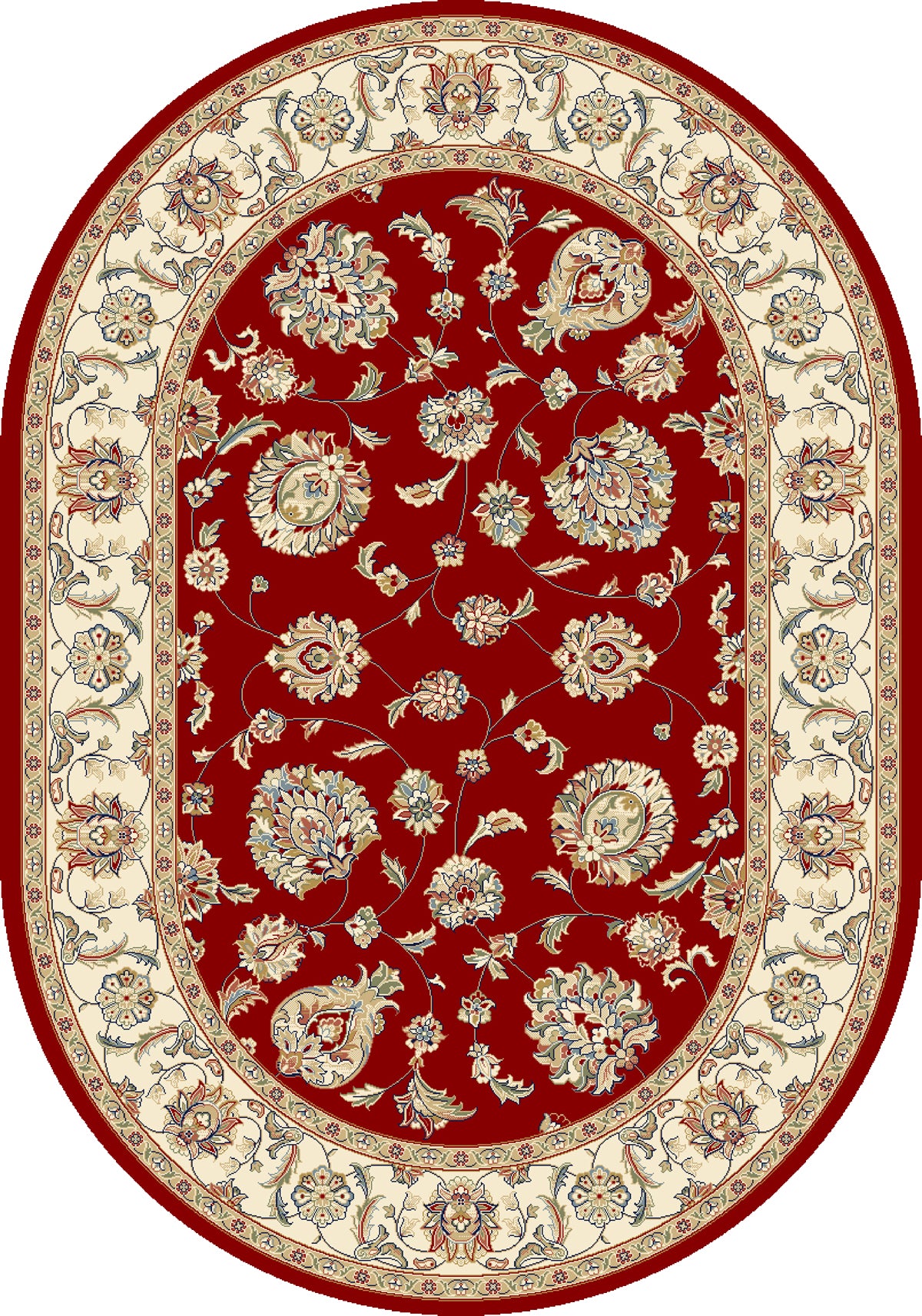 Ancient Garden 57365 Red/Ivory