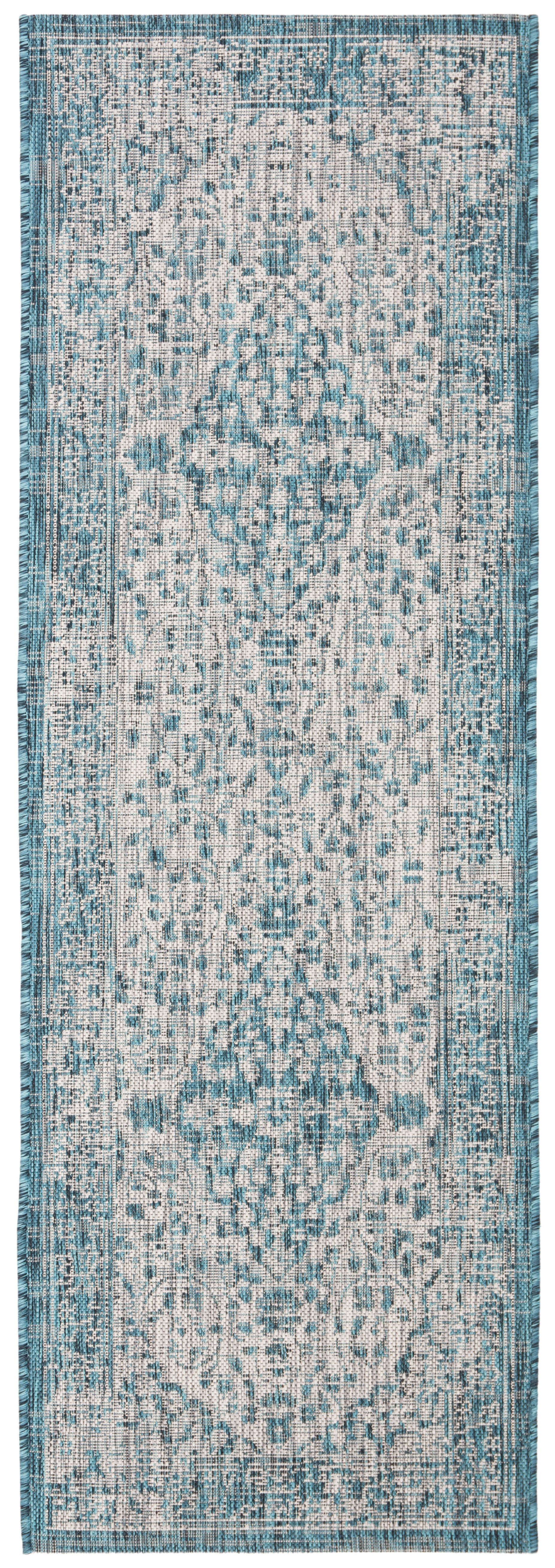 Courtyard CY8720 Teal / Cream