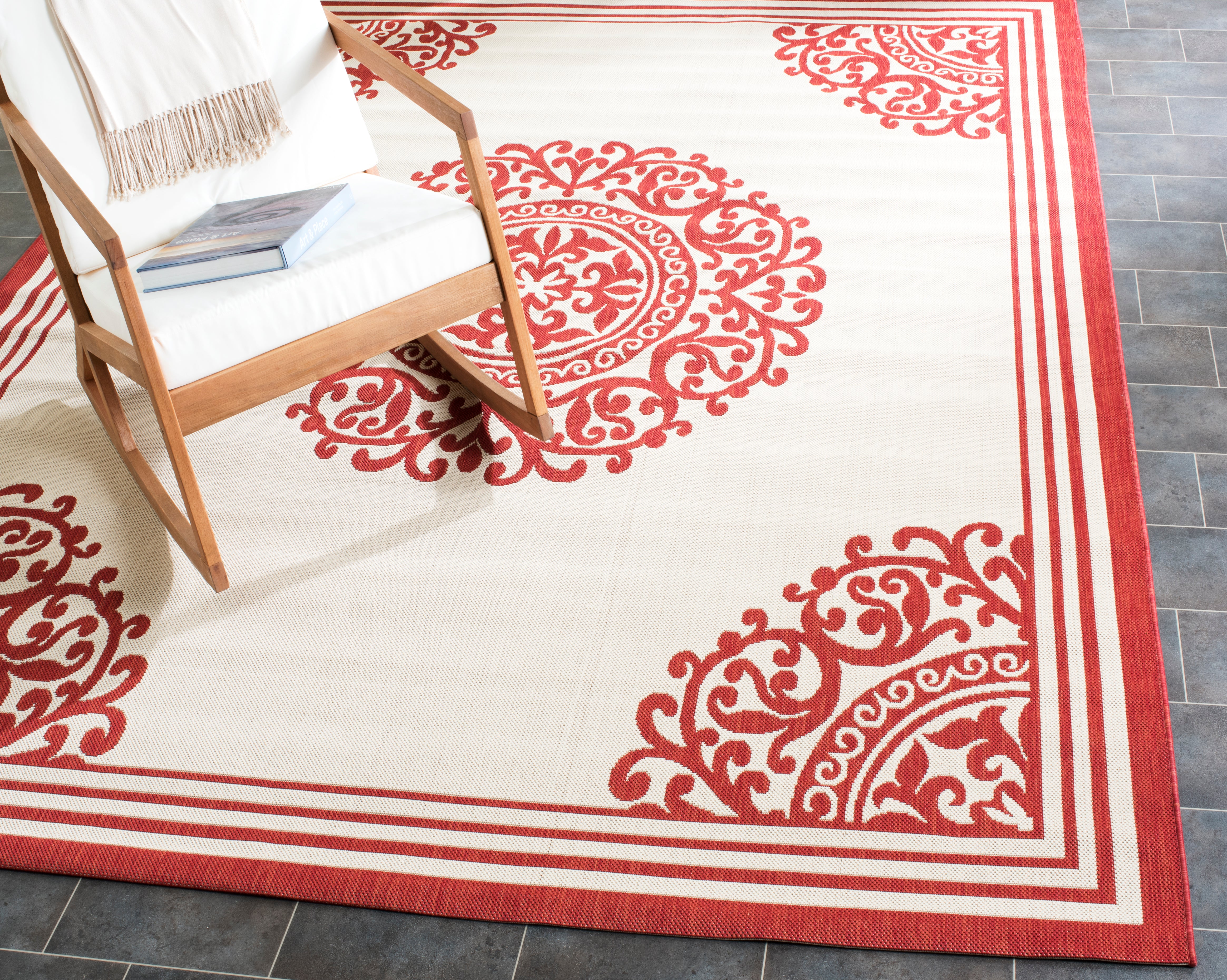 Courtyard CYS6298 Beige / Red